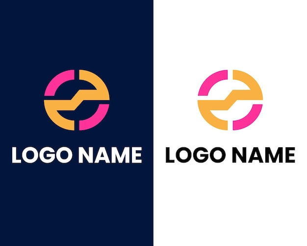 letter o and e modern logo design template