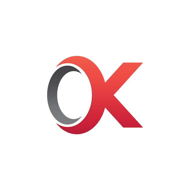 Letter o en k logo vector