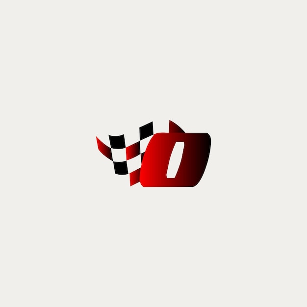 Letter O flag racing design vector