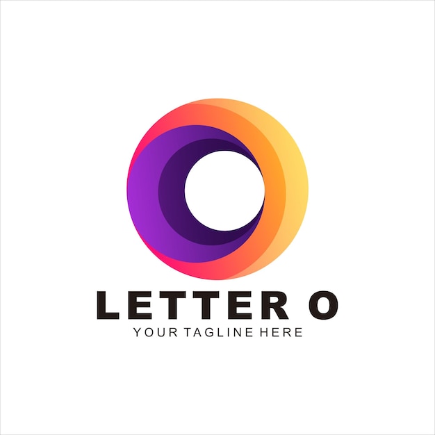 letter o kleurrijke logo illustratie
