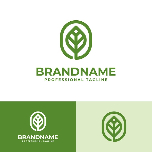letter o leaf logo for business related to leaf nature plant ecology or environment with o initial