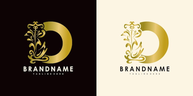 Letter o logo-ontwerp met creatieve pictogram gouden water premium vector