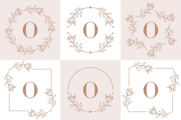 Letter o logo-ontwerp met orchidee bladelement