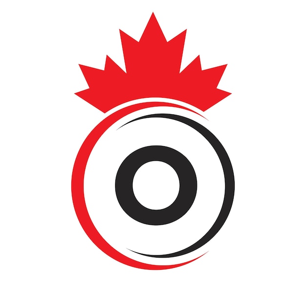 O 문자 메이플 리프 로고 템플릿 캐나다의 상징 최소한의 캐나다 비즈니스 회사 로고
