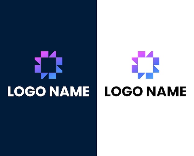letter o met tech modern logo ontwerpsjabloon