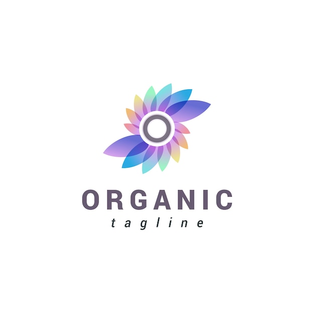 Vector letter o organic floral logo