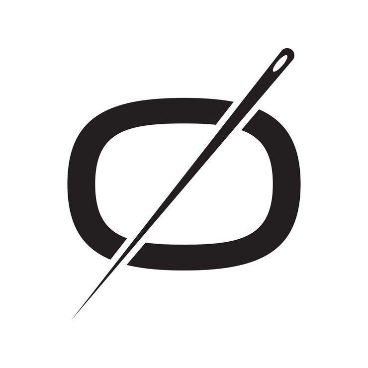 वेक्टर letter o tailor sewing needle logo design concept for embroider textile fashion cloth fabric symbol