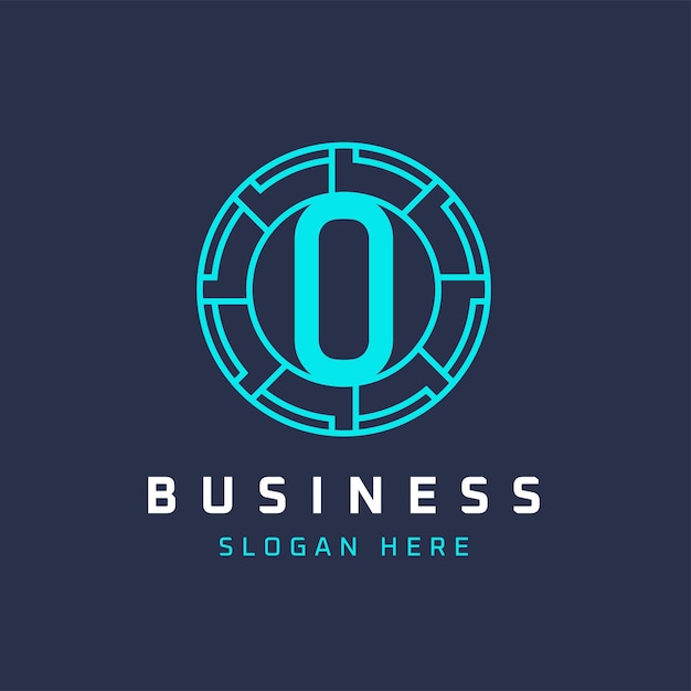 O letter tech logo design initial round o logo universale icona elegante