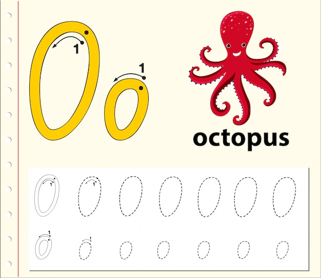 Letter o tracing alphabet worksheets