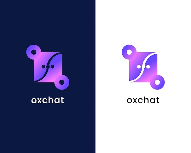 Lettera o con modello di progettazione logo chat