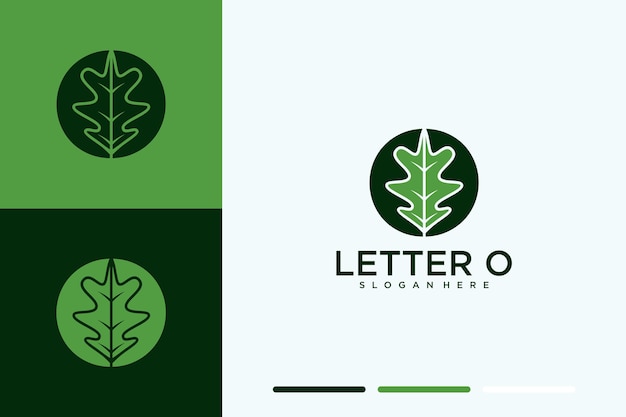 Letter o with oak logo design