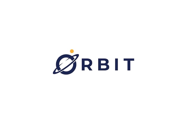 Modello di progettazione del logo tipografico della lettera o con orbit