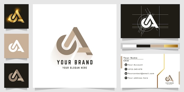명함 디자인의 Letter oA 또는 cA 모노그램 로고