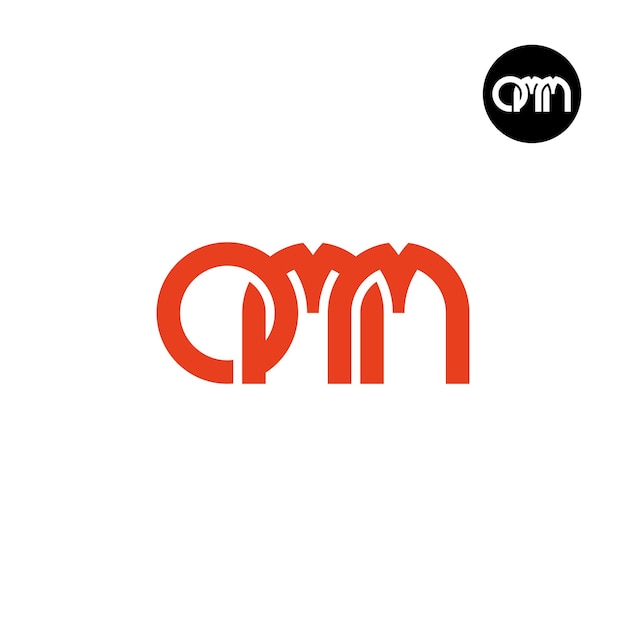 Disegno del logo della lettera omm monogram