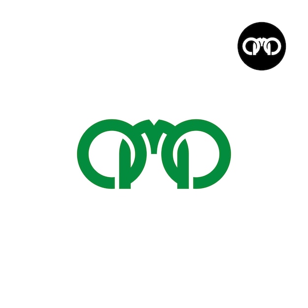 Дизайн логотипа с буквой omo monogram