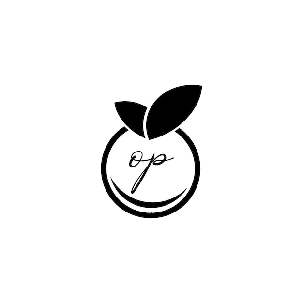 Letter OP orange fruit icon vector simple and modern logo