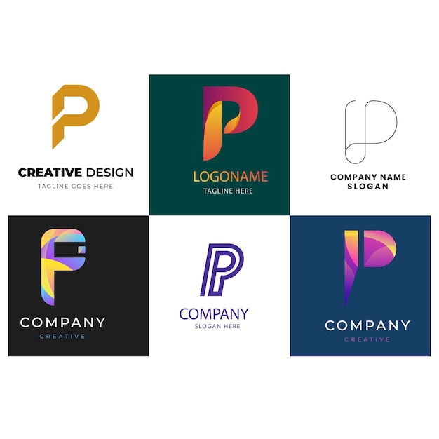 letter p abstract monogram logo design vector