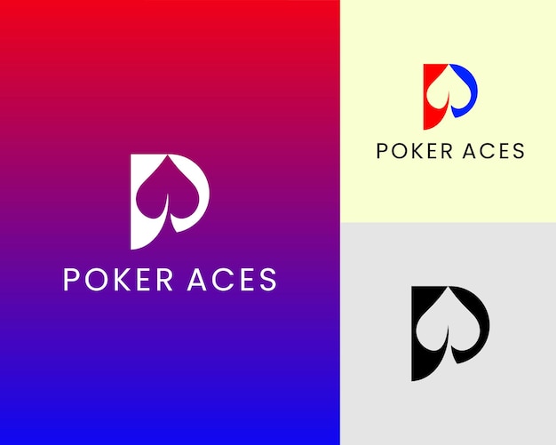 letter P ace logo poker vector illustration