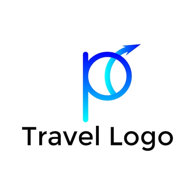 Letter P Air Travel Logo Design Template