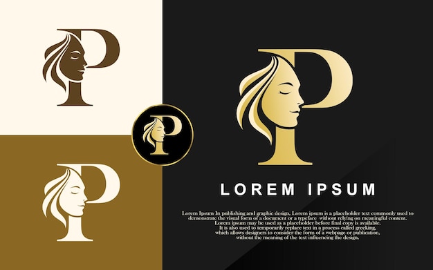 Vector letter p beauty logo vector illustration