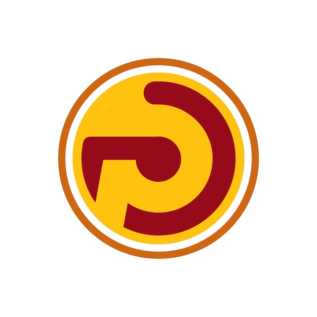 Буква P круг логотип векторный дизайн