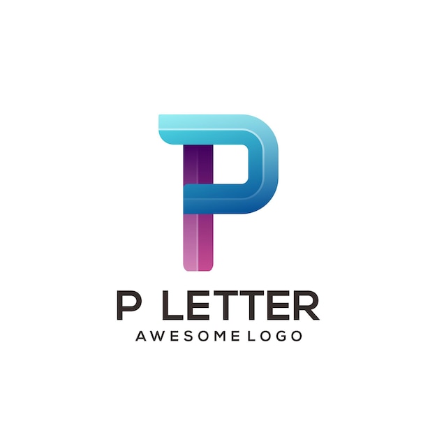 letter p colorful logo design template modern