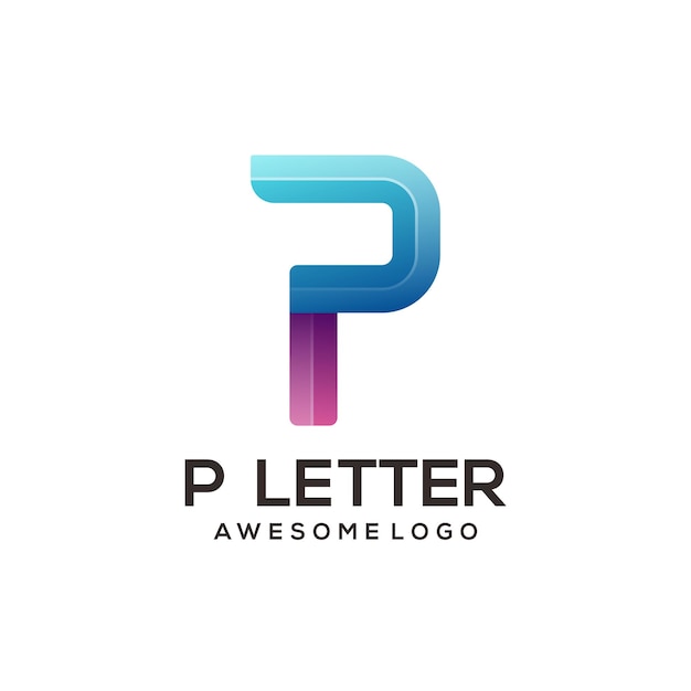 letter p colorful logo design template modern