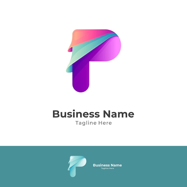 Letter p colorful logo