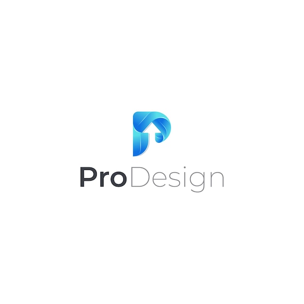 Vector letter p creative 3d technological pro design logo