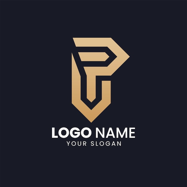 Letter p creative logo design