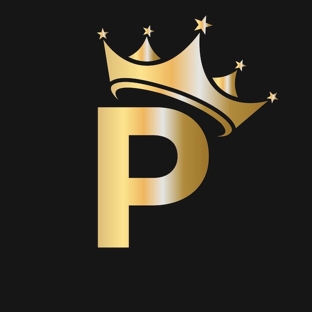 Premium Vector  Letter p crown logo crown logo on letter p