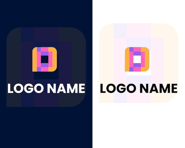 Vector letter p and d business logo design template