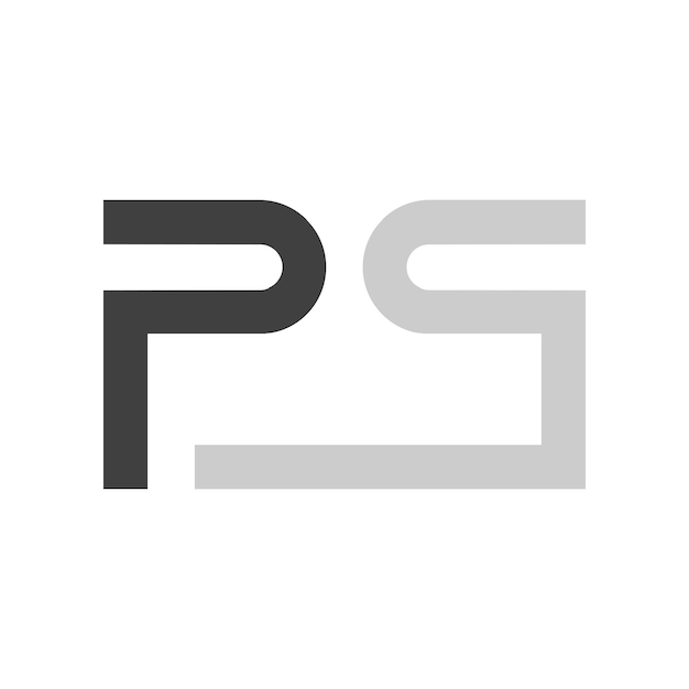 Letter p en s logo-ontwerp