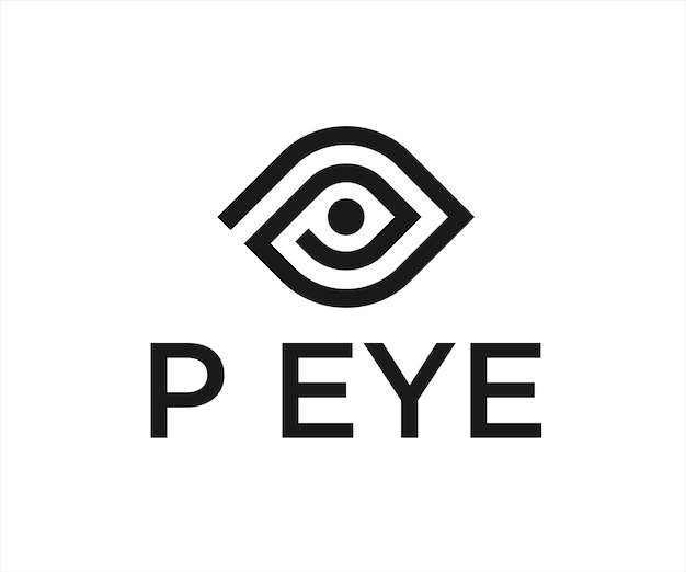 letter p eye logo design vector illustration