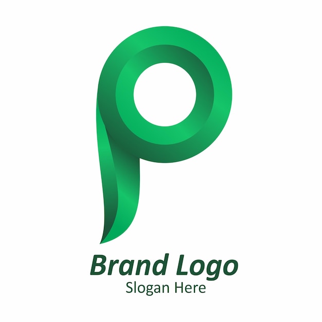 letter P gradient logo vector