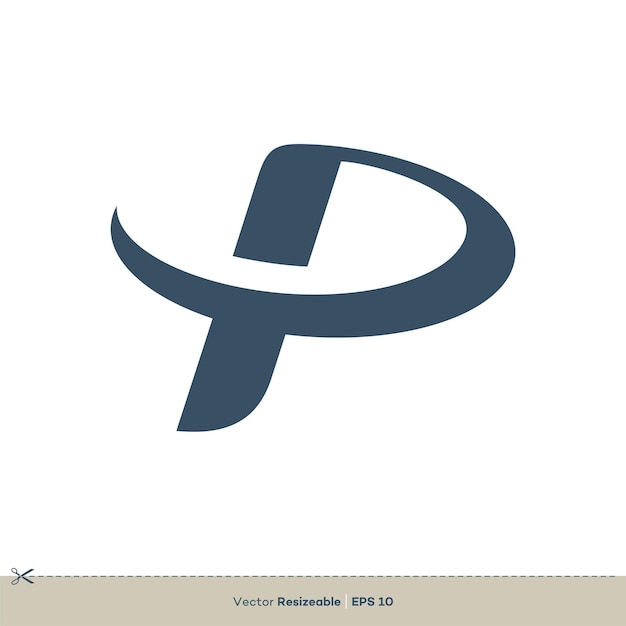 Icona lettera p modello logo vettoriale disegno illustrazione eps vettoriale 10