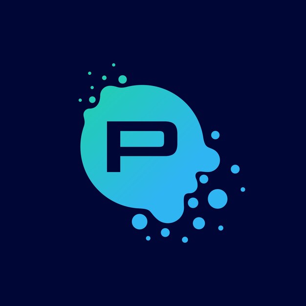 Letter P Initial Liquid Bubble Modern Logo Template