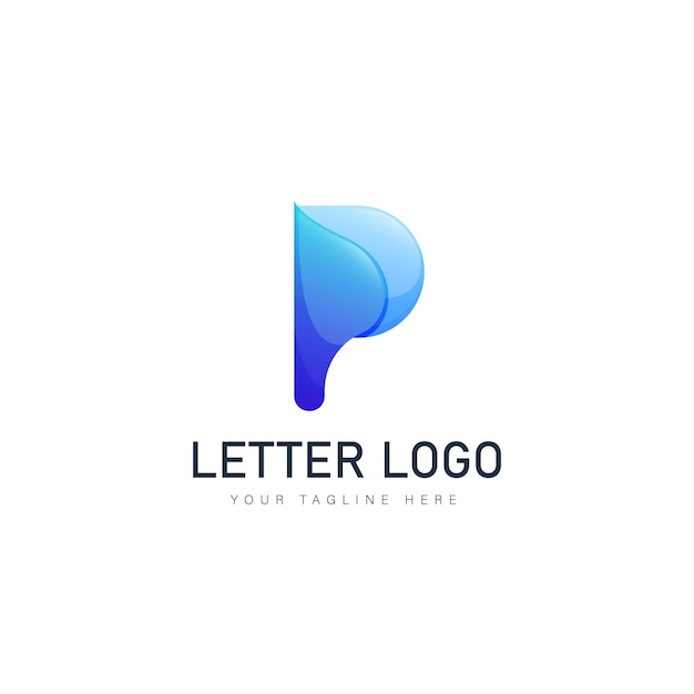 Illustrazione dell'icona del design del logo della lettera p