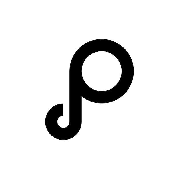 p文字のロゴデザインのインスピレーションとトーンアイコン