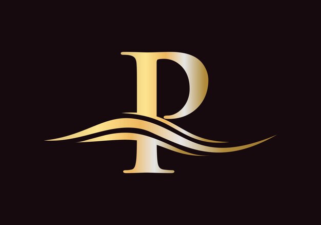 Дизайн логотипа буквы P. Роскошный векторный шаблон логотипа P Letter