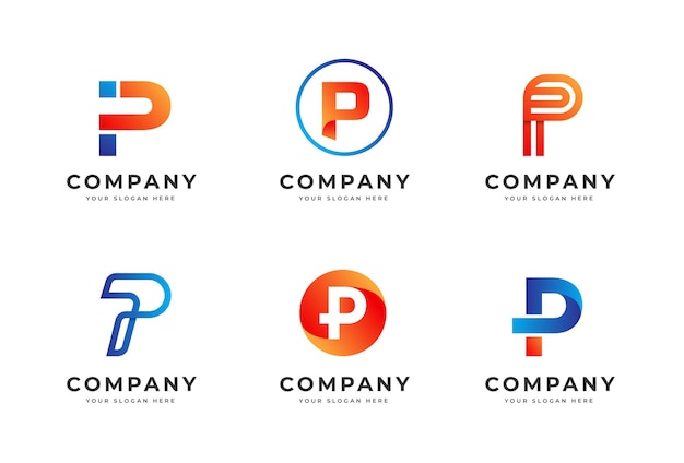 Letter P logo design template collection