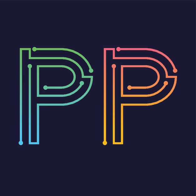 Vector letter p logo design template