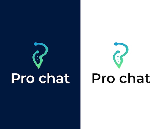 letter p logo design with chat sign