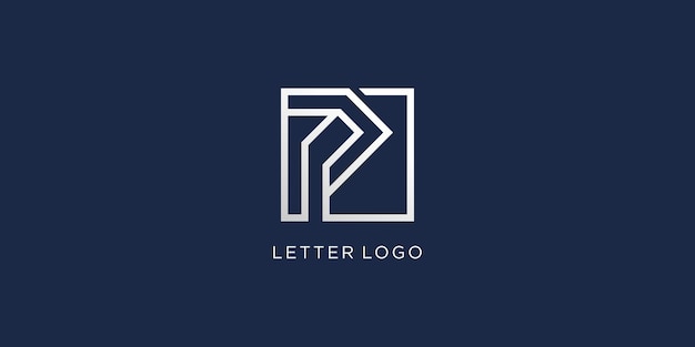 Vettore design del logo della lettera p con un concetto moderno vettore premium