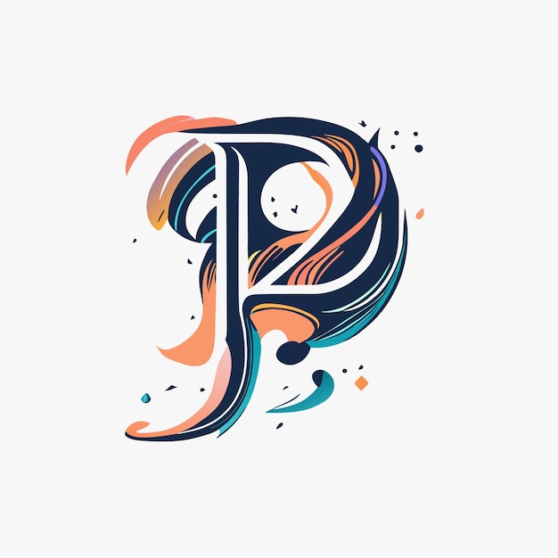 Vettore logo lettera p e modello di logo p design piatto