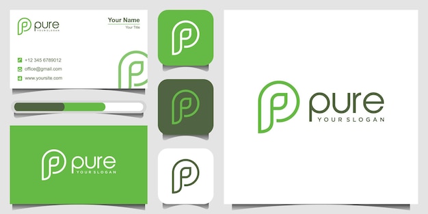 Letter P logo forms a leaf with green color Pure nature logo concept simple initial leaf logo vector