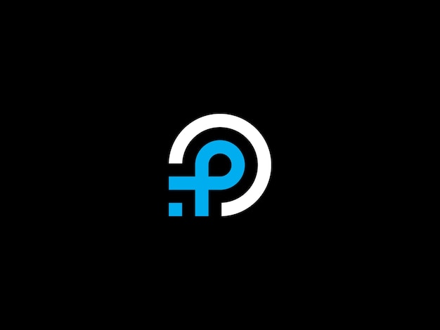 Vector letter p-logo met de titel 'f'