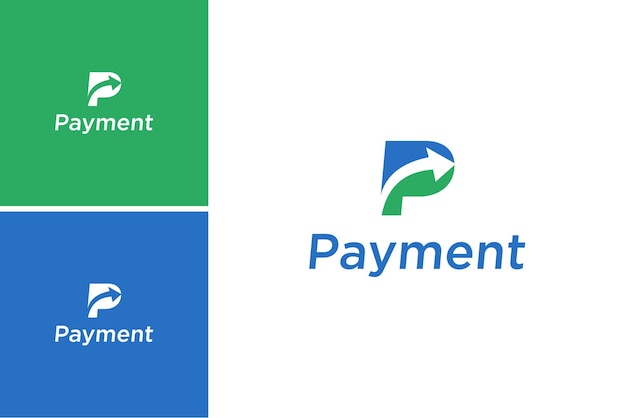 letter P logo and Pay arrow design, concept of e-commerce, fast online payment vector