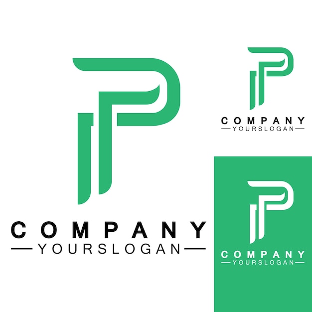 Letter P logo pictogram ontwerp vector alfabet logo sjabloon