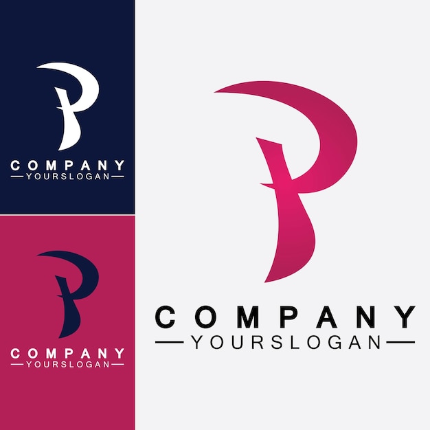 Letter p logo vector illustration design